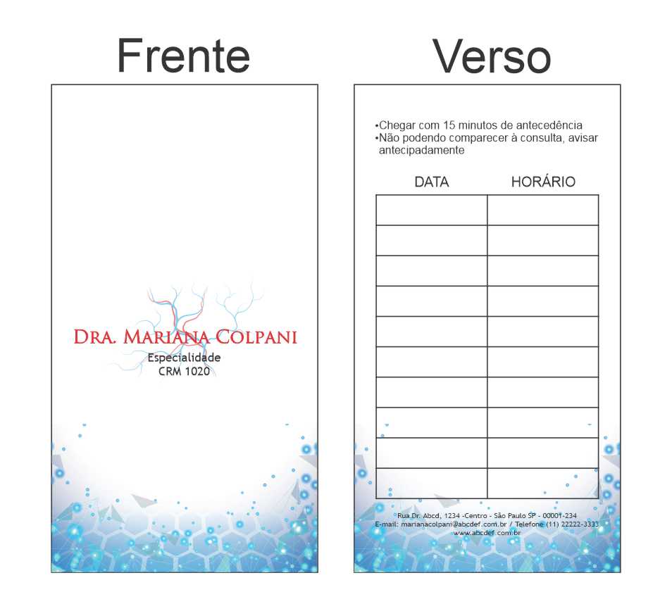 Cartão de Agendamento Angiologia e Vascular - Imagem 2