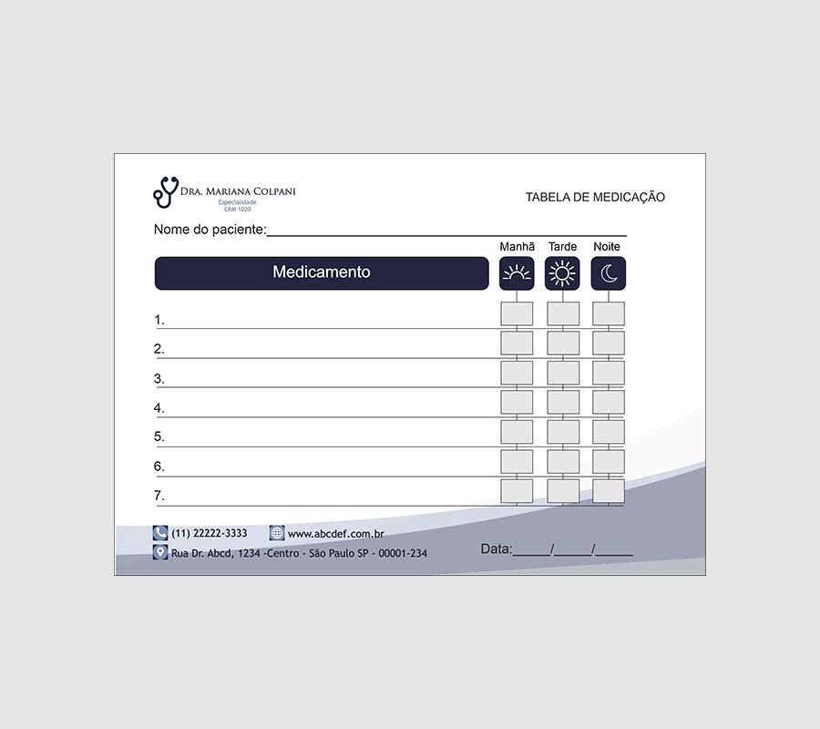 Tabela de Medicação - Cardiologista - Imagem 2