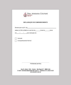 Declaração de Comparecimento - Dermatologia e Estética