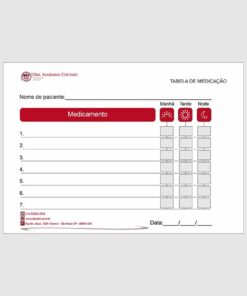 Tabela de Medicação - Ortopedia