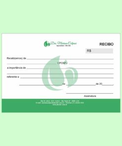 Recibo em 2 vias 10x15cm - Nutrição