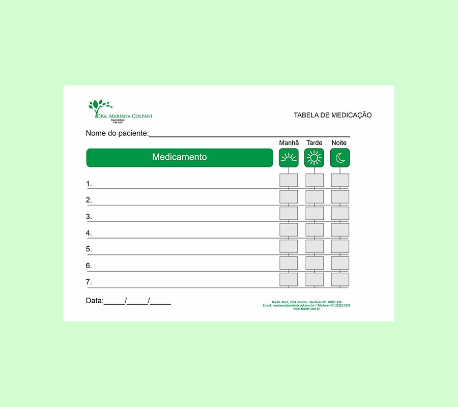 Tabela de Medicação - Geriatria - Imagem 5
